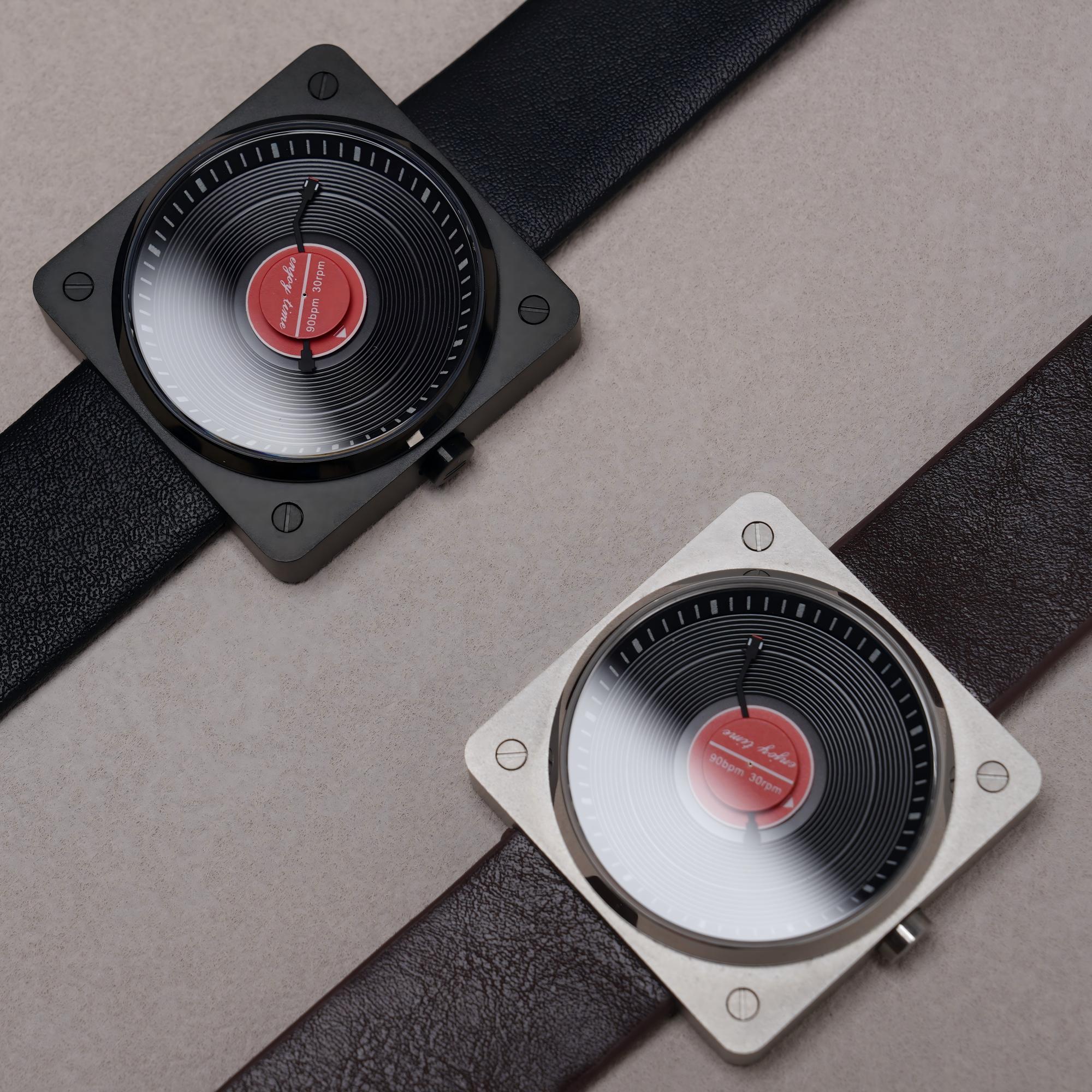Vintage Watch Collecting - SKU Vinyl Record Quartz watch for