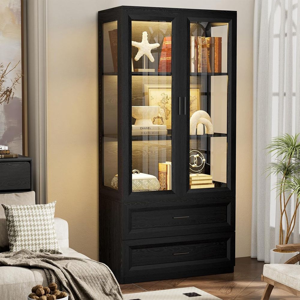 Collectible Collection - LED-Illuminated Acrylic Display Cabinet, 67 Curio