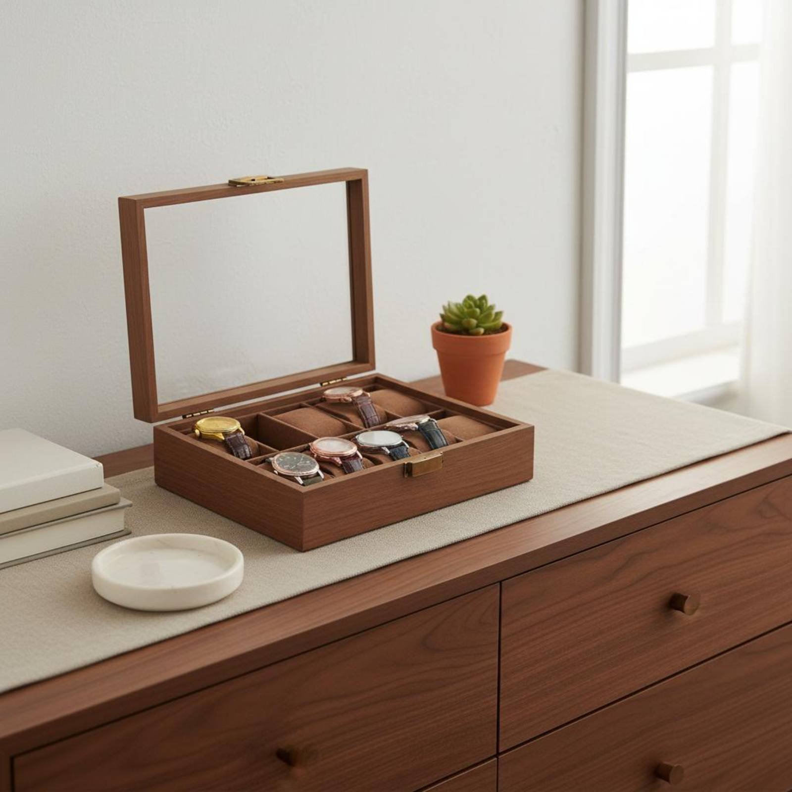 Vintage Watch Collecting - Wooden Watch Display Case Vintage Design