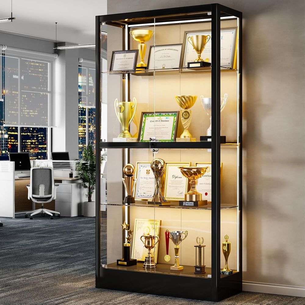 Collectible Collection - 65 H 4-Tier Glass Display Cabinet