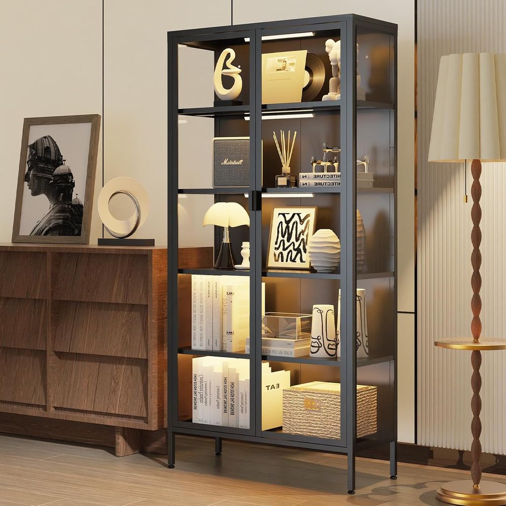 Collectible Collection - 71-Inch Tall Glass Display Cabinet with
