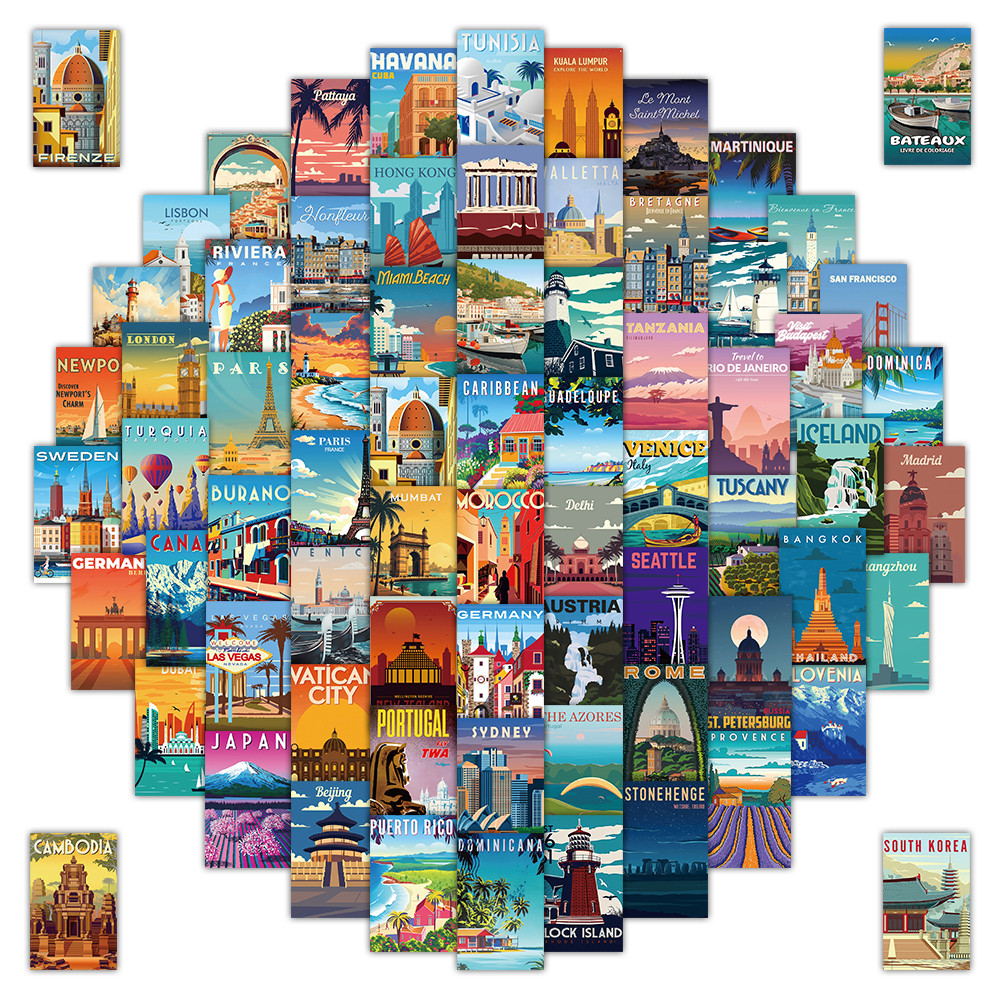 108 Pcs Scenic Landscape Stamp - Vintage And Collectible Stores avis et prix