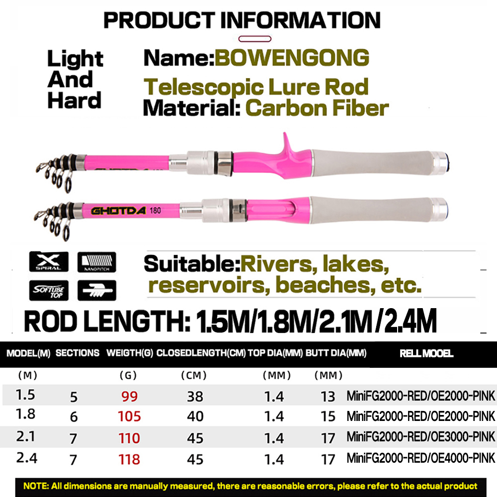 1.5m-2.4m Lure Spinning Fishin - Developing Tank Reel avis et prix