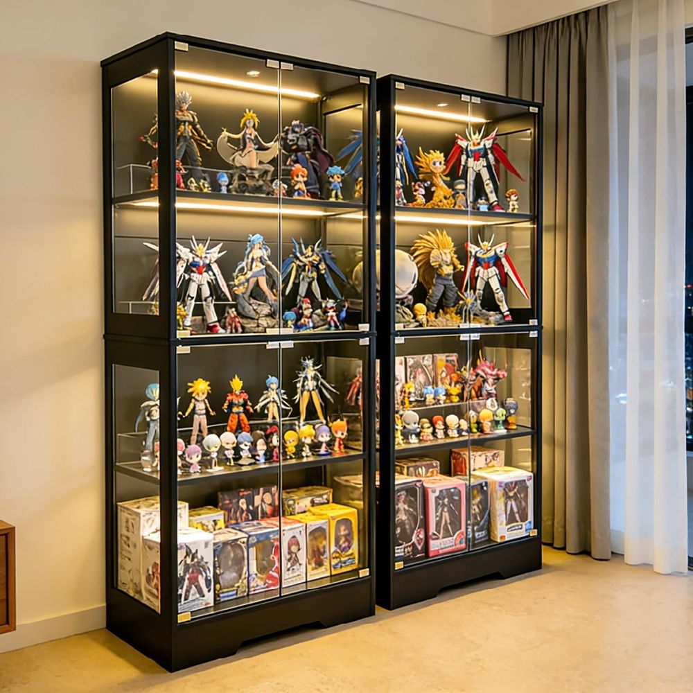 Dual-Tier Glass Display Cabine - Collectible Collection avis et prix