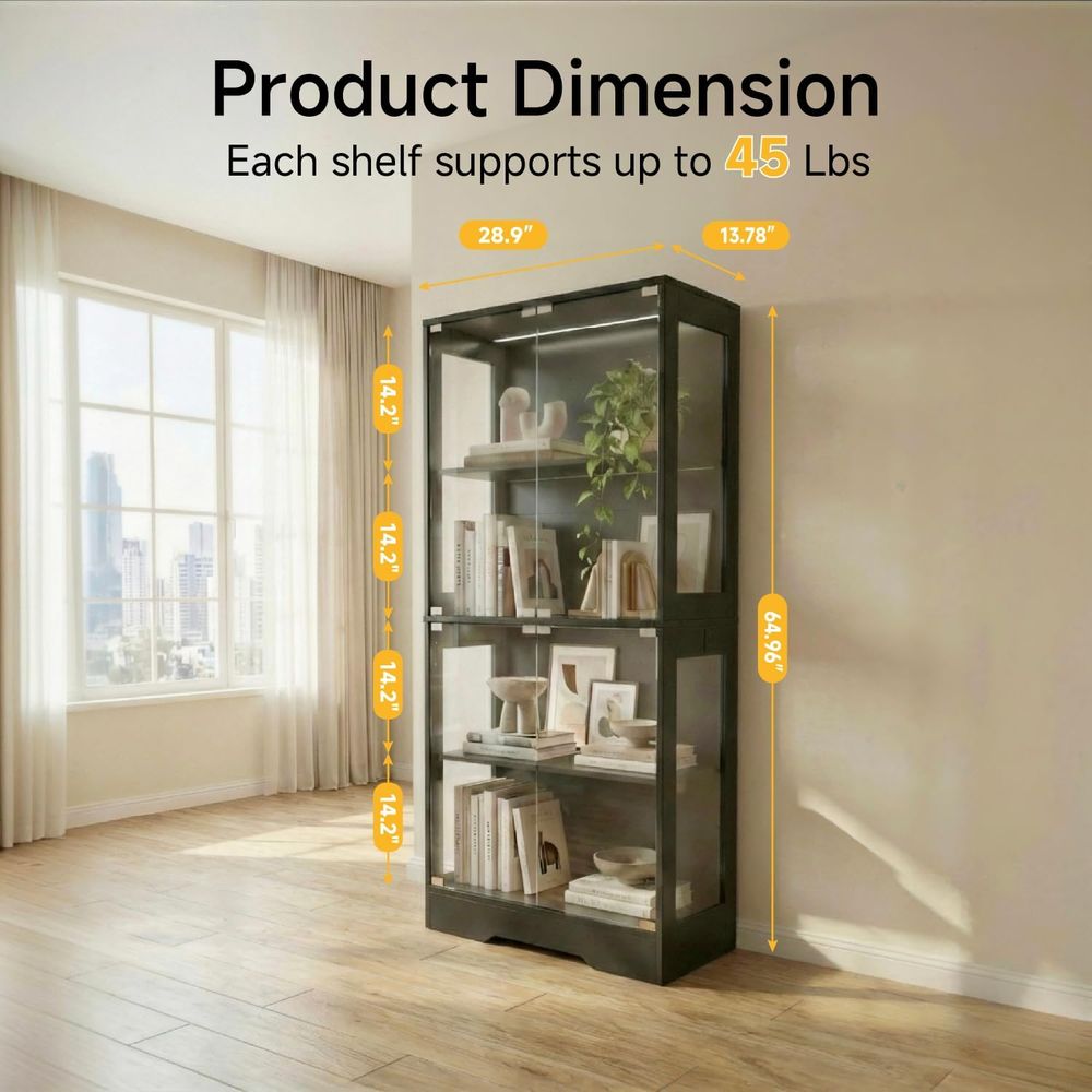 Dual-Tier Glass Display Cabine - Collectible Collection avis et prix