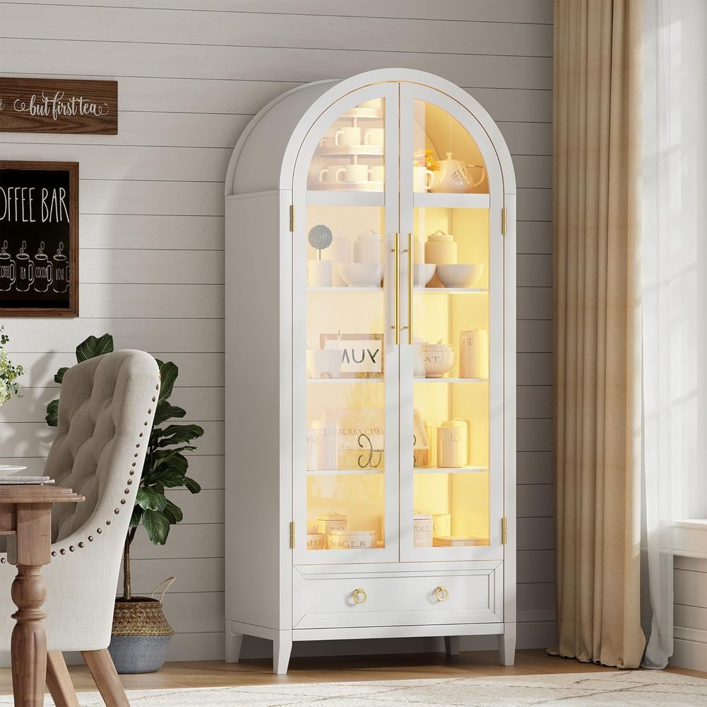 4-Tier Glass Display Cabinet,  - Collectible Collection avis et prix