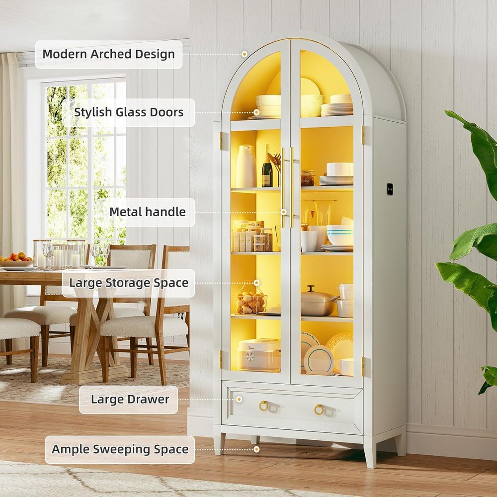 4-Tier Glass Display Cabinet,  - Collectible Collection avis et prix