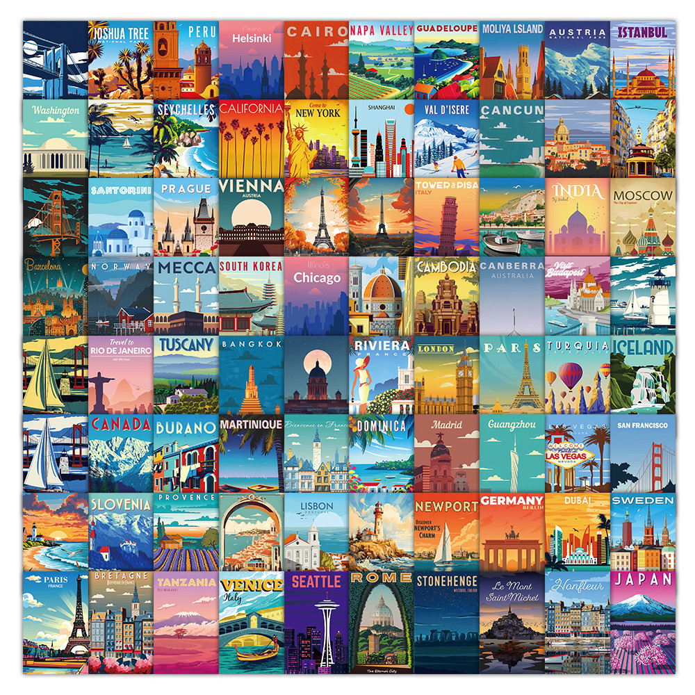 108 Pcs Scenic Landscape Stamp - Vintage And Collectible Stores avis et prix