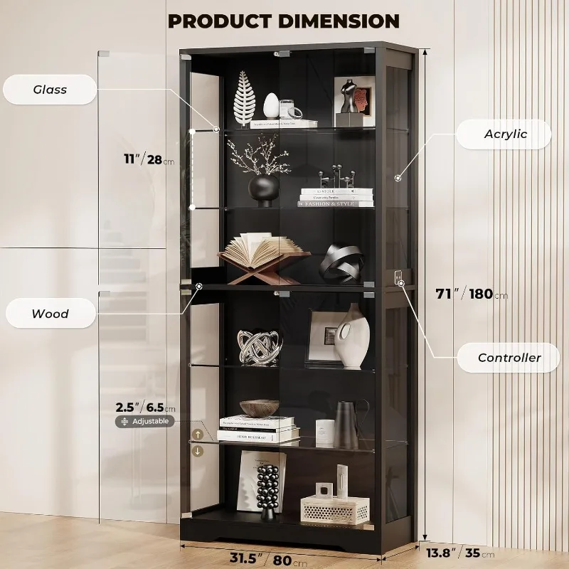 BROTTAR Display Cabinet with G - Collectible Collection avis et prix
