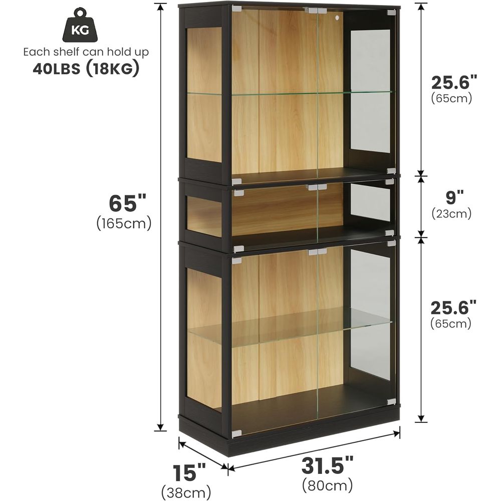 5-Shelf LED Lighted Glass Disp - Collectible Collection avis et prix