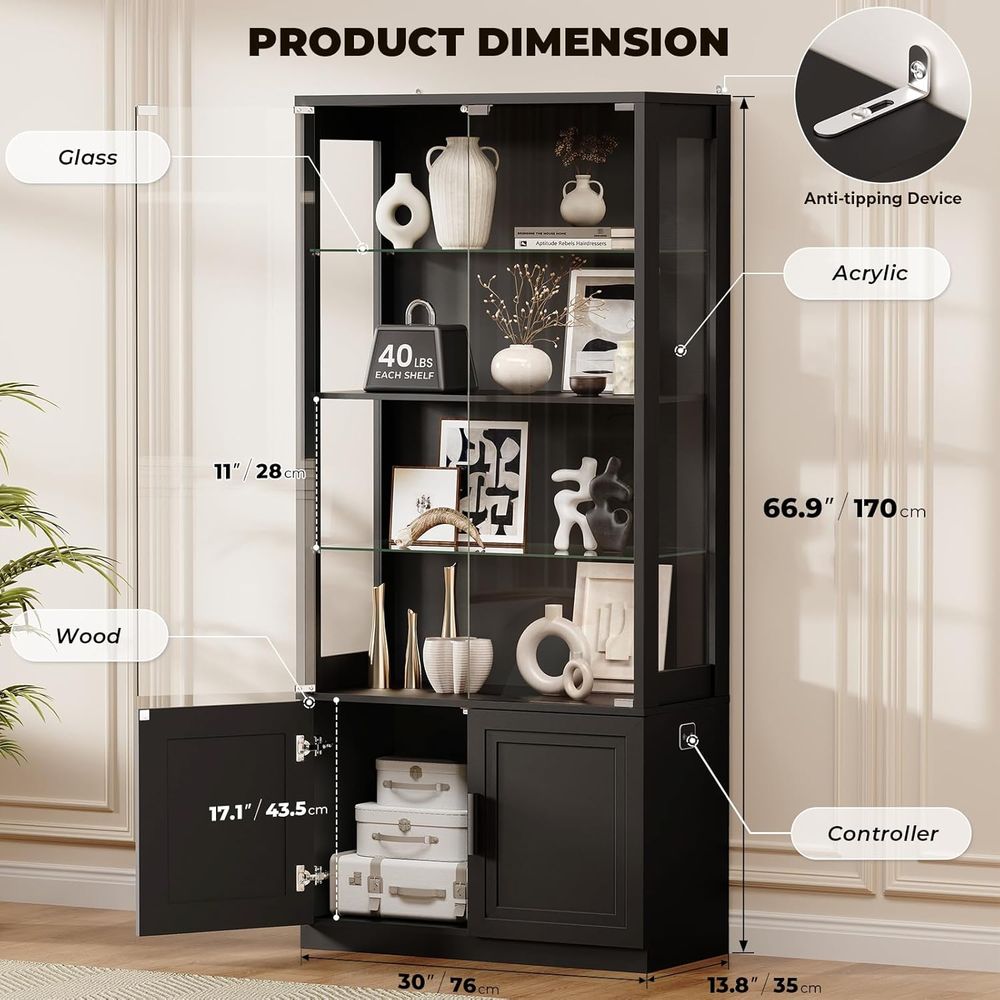 67 4-Tier Glass Display Cabine - Collectible Collection avis et prix