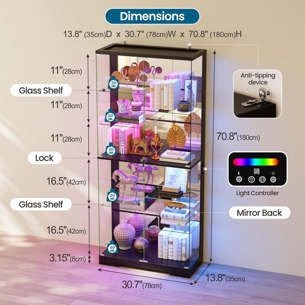 10-Tier Lockable Glass Display - Collectible Collection avis et prix