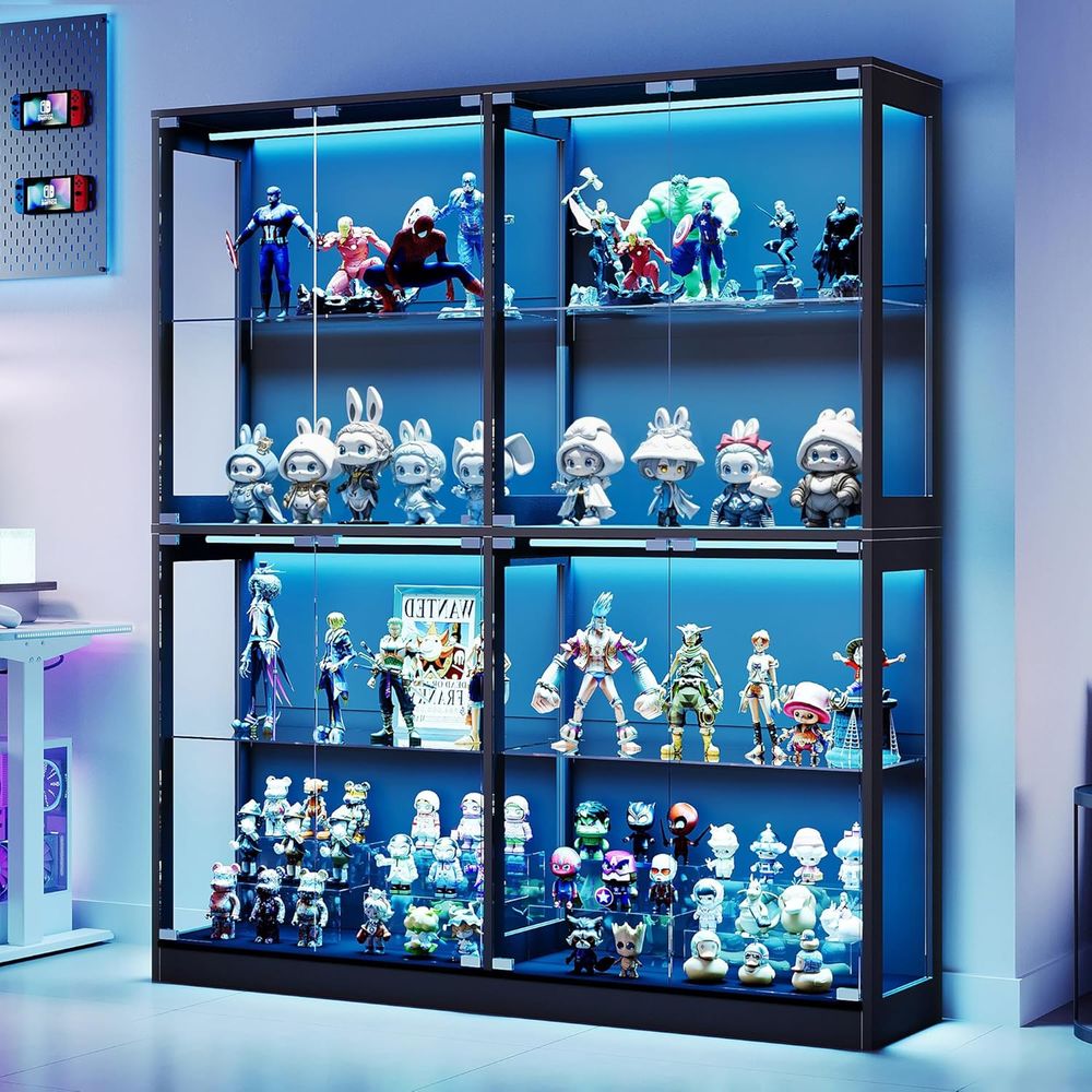 4-Tier LED-Lit Glass Shelf Cab - Collectible Collection avis et prix