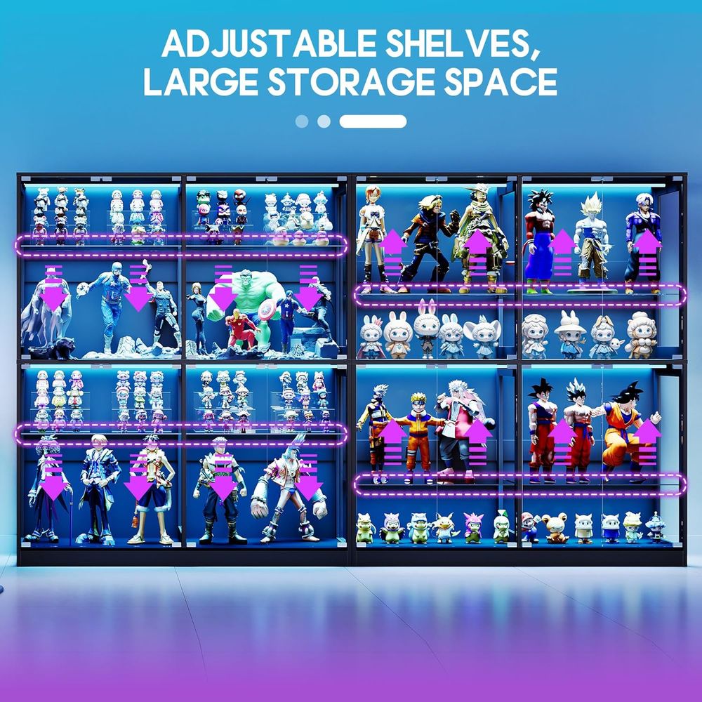 4-Tier LED-Lit Glass Shelf Cab - Collectible Collection avis et prix