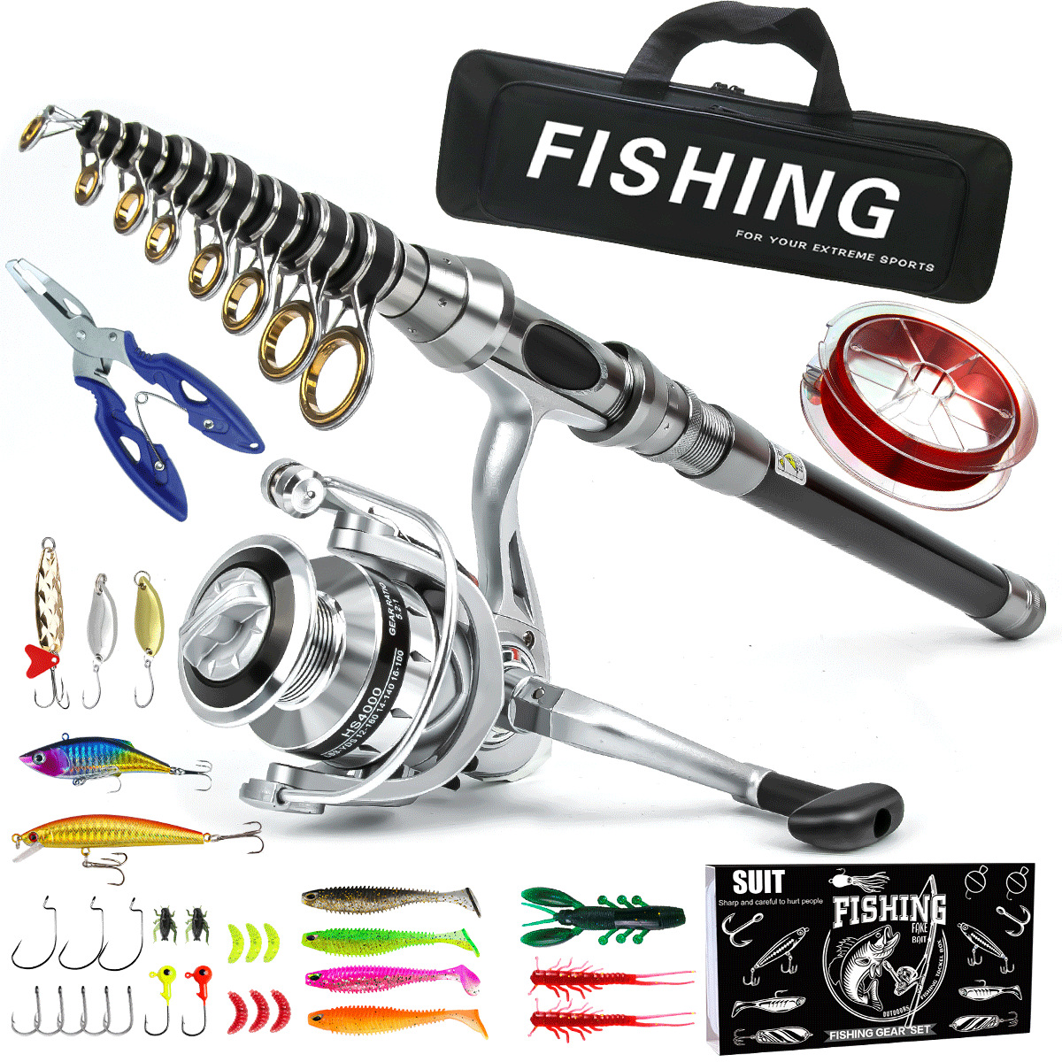 Fishing gear rod and wheel set - Developing Tank Reel avis et prix