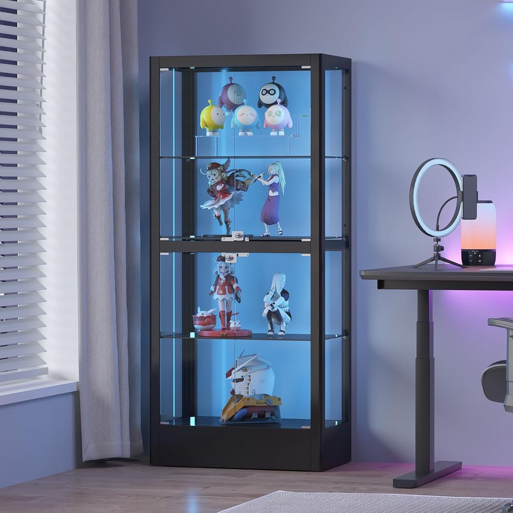 4-Sided Lockable Glass Display - Collectible Collection avis et prix