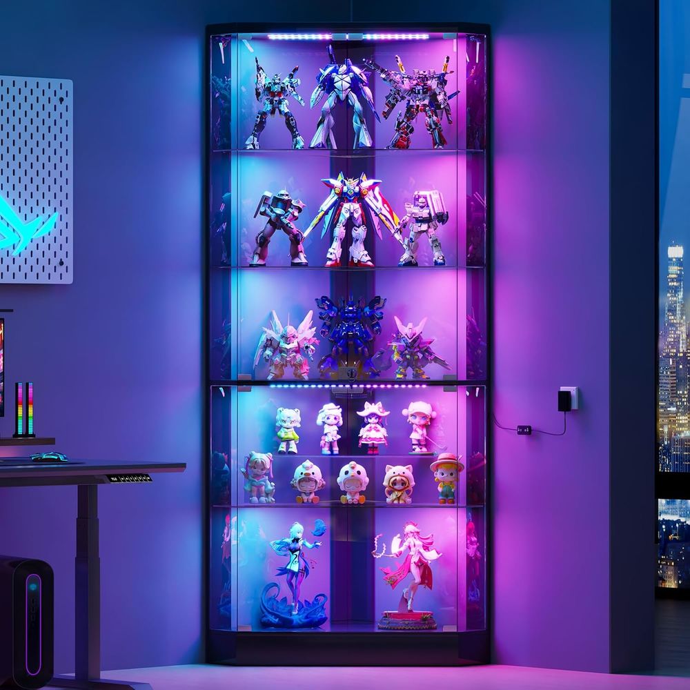 5-Tier LED RGB Lighted Glass S - Collectible Collection avis et prix