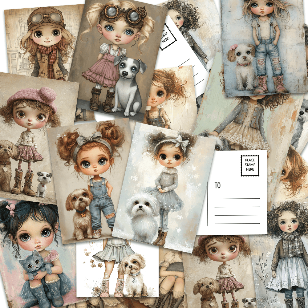 32pcs Vintage Cute Doll Postca - Vintage Collectible And Vintage Dolls avis et prix