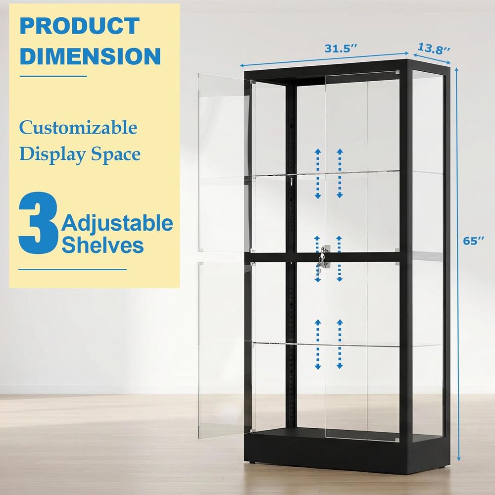 65 H 4-Tier Glass Display Cabi - Collectible Collection avis et prix