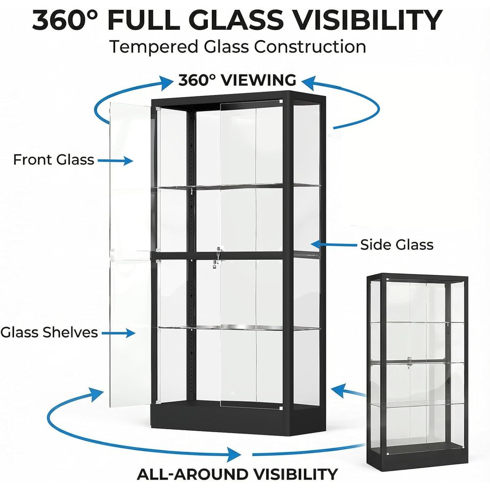 65 H 4-Tier Glass Display Cabi - Collectible Collection avis et prix
