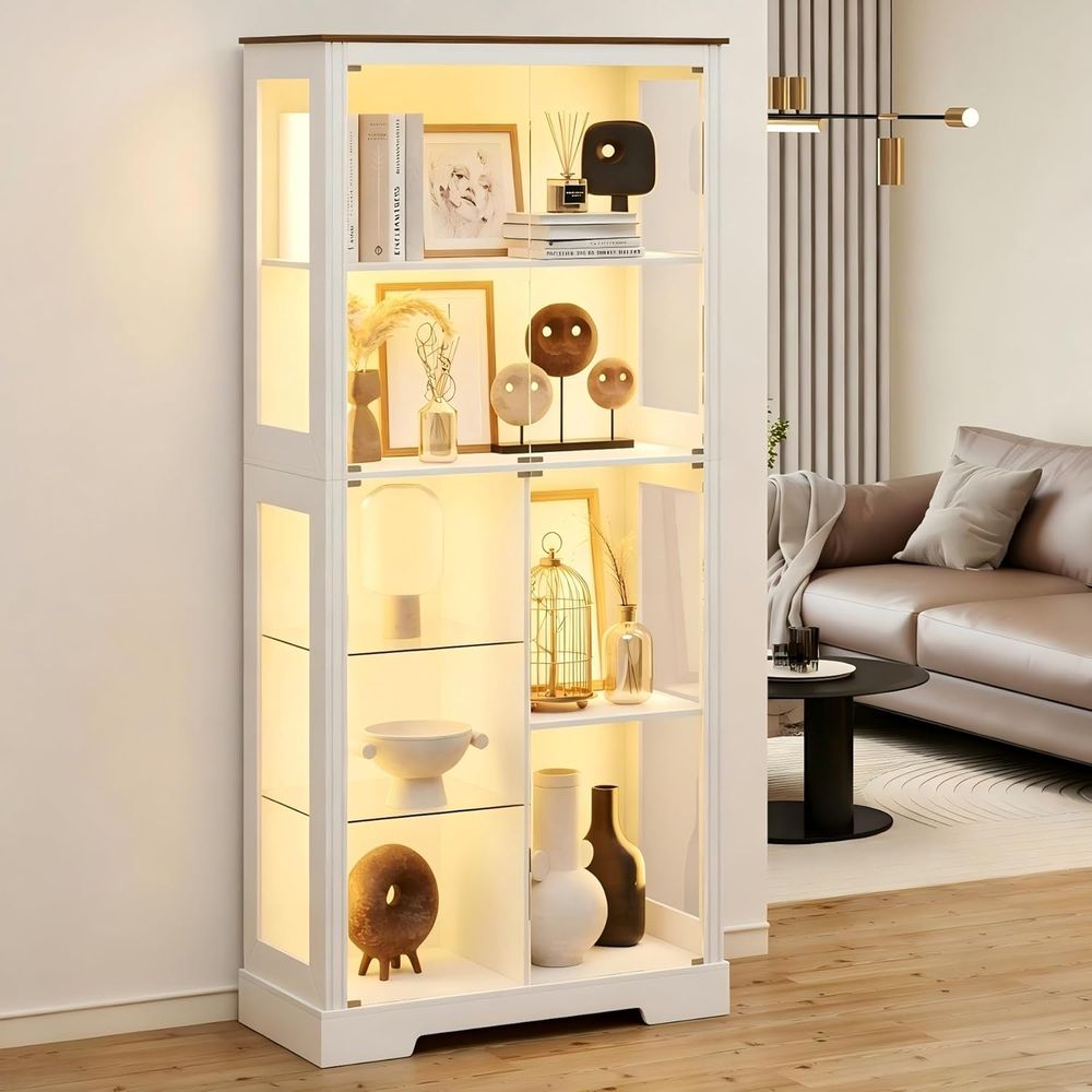 7-Tier Glass Display Cabinet w - Collectible Collection avis et prix