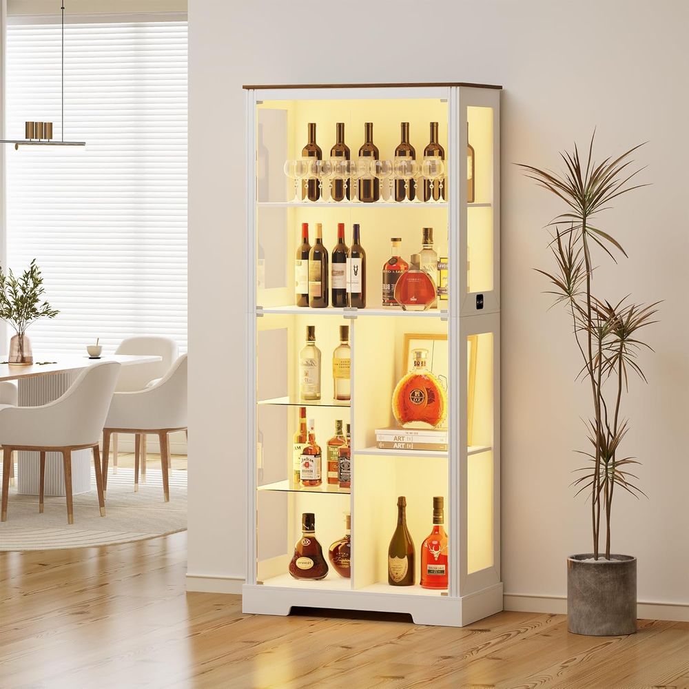 7-Tier Glass Display Cabinet w - Collectible Collection avis et prix